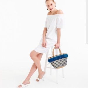 JCREW Off-the-Shoulder White Cotton Dress, SZ00